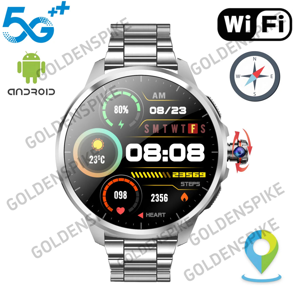 Goldenspike H99 Unisex Smartwatch, 1.95" AMOLED Screen, 190° Rotating Camera, GPS, Wi-Fi, 4G/5G and SIM Card Slot.