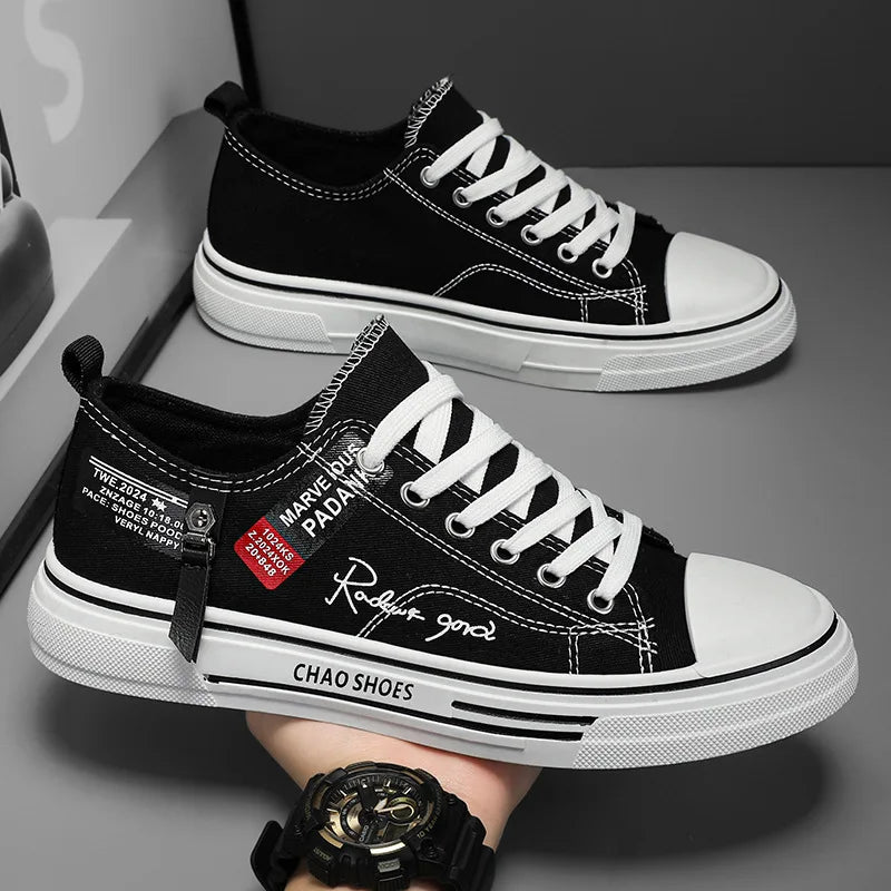 PDMCMS "Chao" Men's Low-Top Canvas Sneaker | Breathable Board Shoe | Lightweight Street Style | True to Size Fit