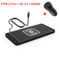 Wireless Car Charger | Anti-slip, anti-overheating, 15W QC Type-C/USB fast charger