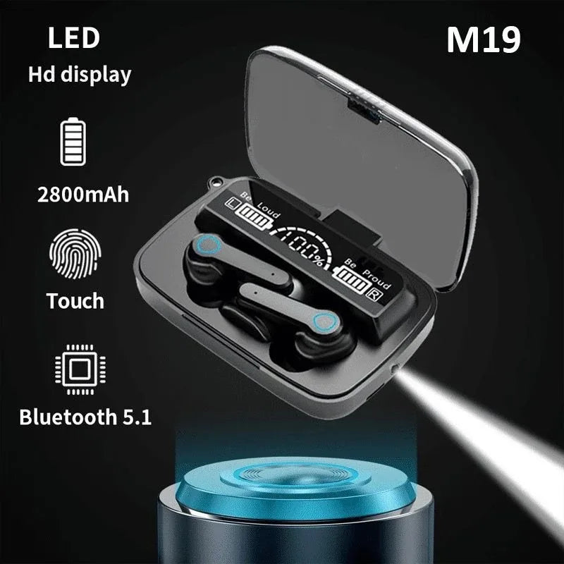 BULIAN M19 TWS Earbuds | 2800mAh Power Bank Case | ANC Bluetooth 5.1 | Touch Control Wireless Headphones