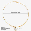 GHIDBK Women's AAAA Zirconia Choker Necklace | Stainless Steel Gold Tone Solitaire Pendant | Multi-Cut Trendy Jewellery