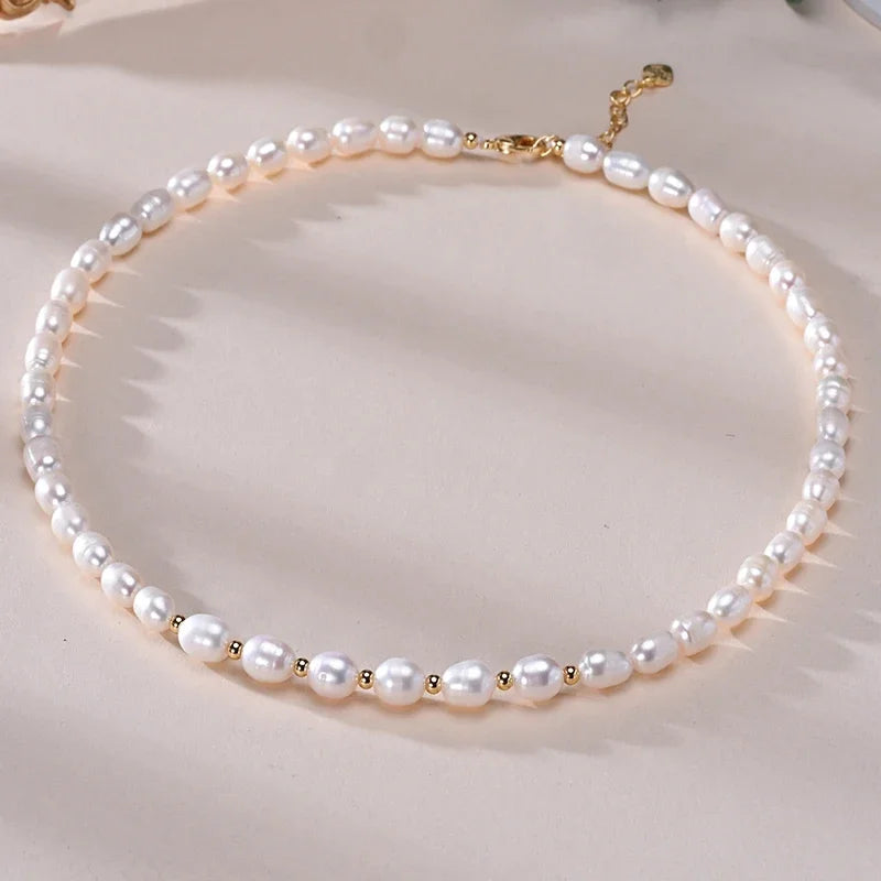 HENGSHENG Freshwater Pearl Choker Necklace | 925 Sterling Silver Fine Jewellery | Mixed White Pink Purple Pearls