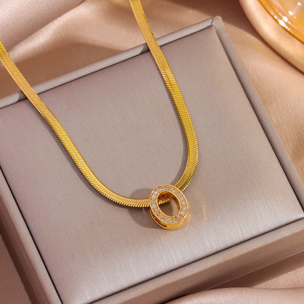 Marisa Minimalist Solitaire Necklace | 18K Gold Plated Stainless Steel Zirconia Pendant | Anti-Tarnish Jewellery