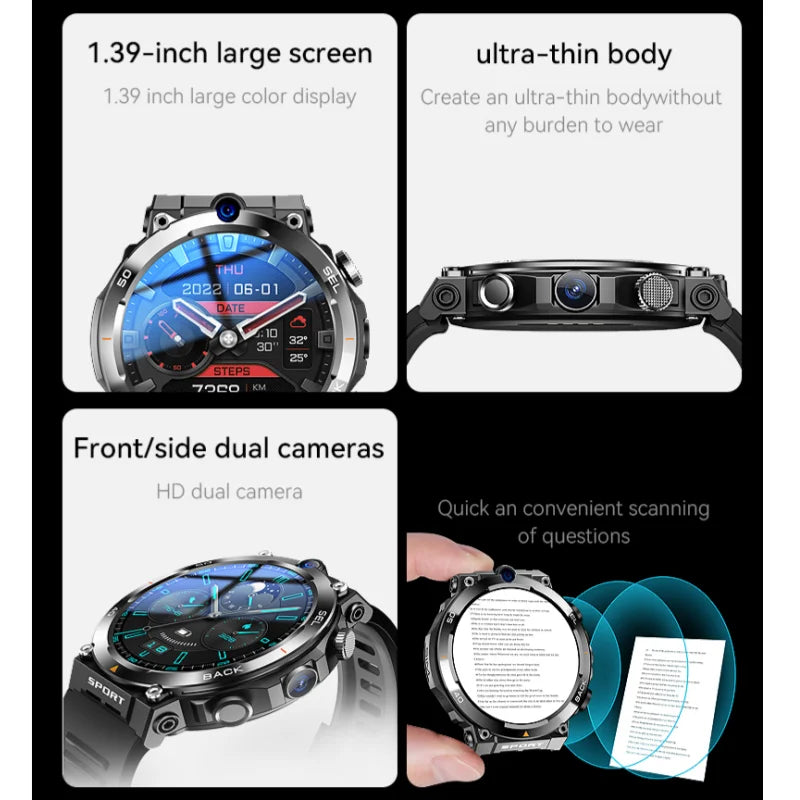 Smartwatch GOLDENSPIKE 4G – 256 GB, GPS, Wi-Fi, Câmera Dupla e Videochamadas | Compatível com Google Play