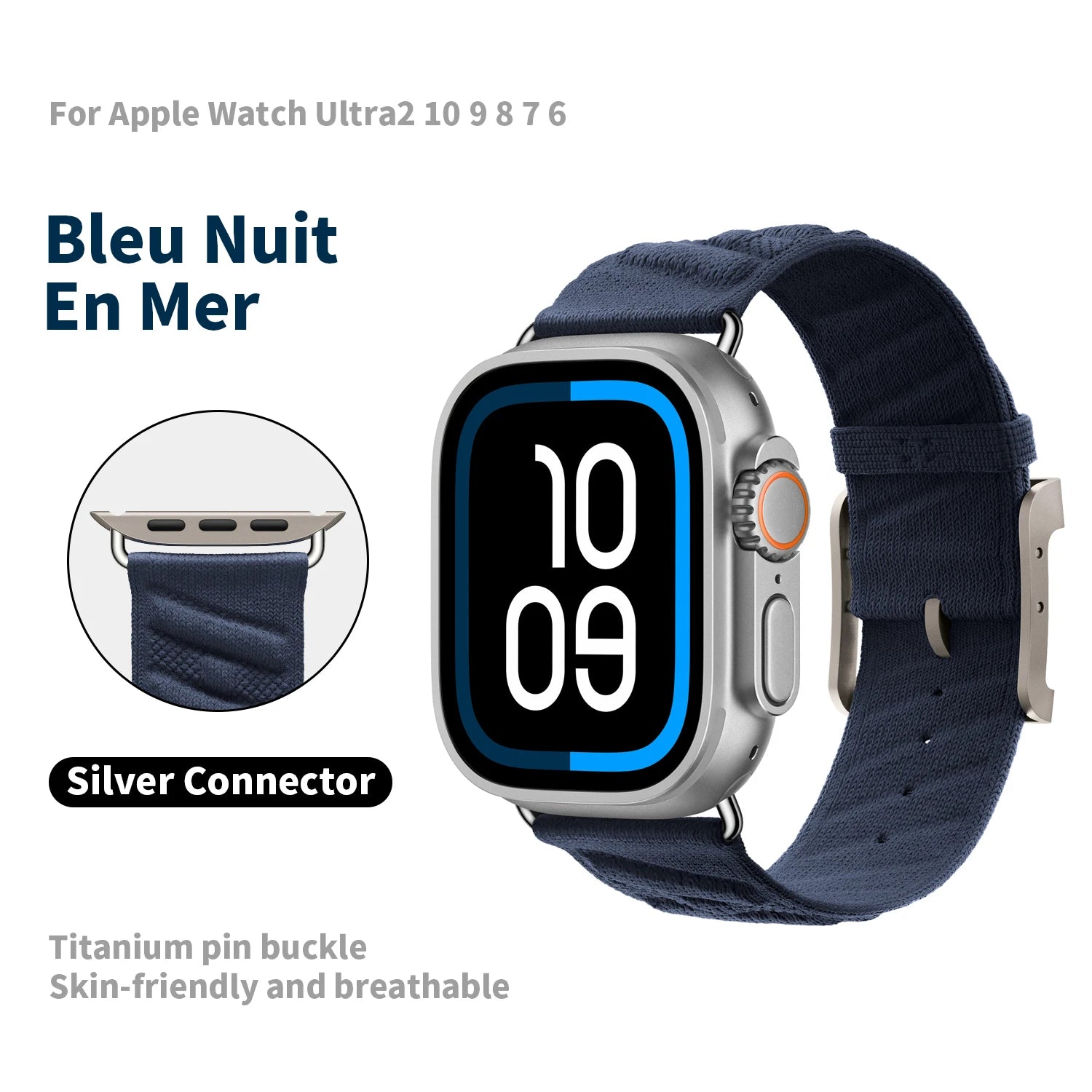 JINCOR Apple Watch Ultra Band | Alpine Loop Nylon Strap | Customised Titanium Pin Clips | 49mm 45mm 44mm