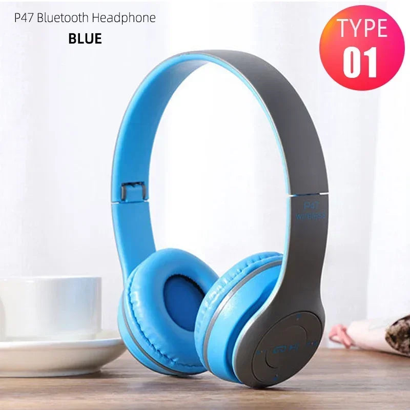 P47 Wireless Over-Ear Headphones | Bluetooth 5.0 ANC | Built-in Mic & Volume Control
