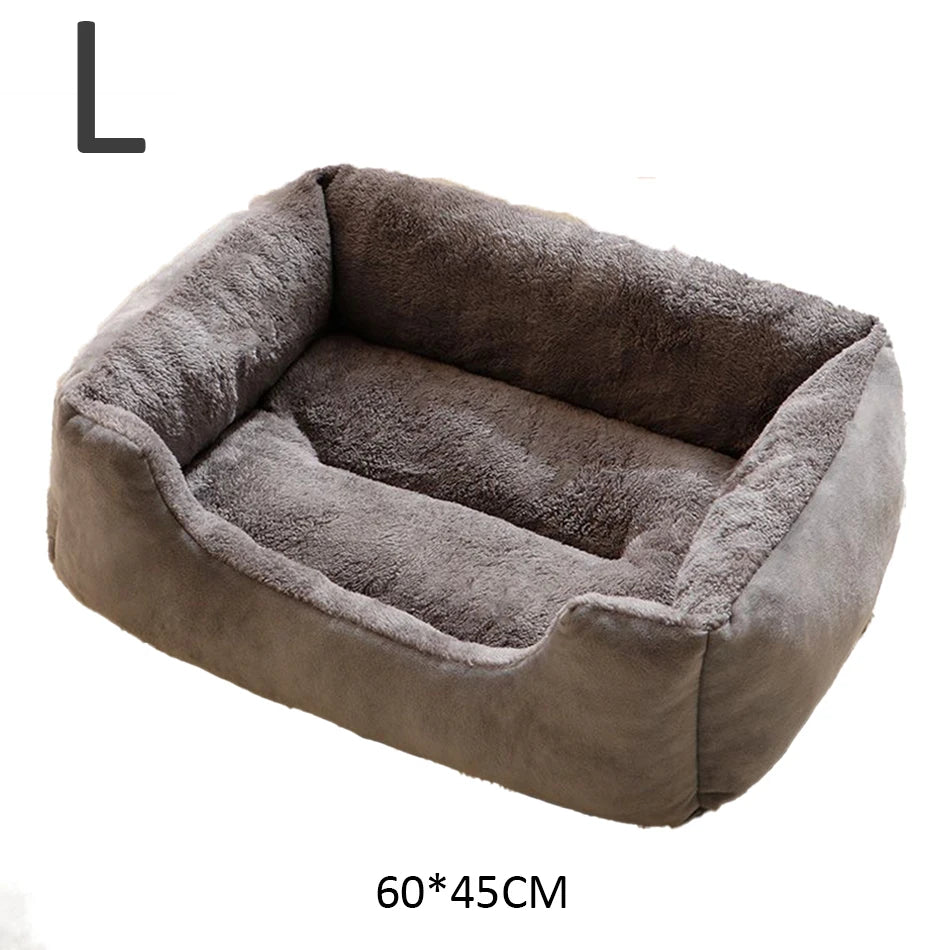 Ultra-Soft Plush Rectangle Pet Bed | Breathable, Short Plush Dog & Cat Nest | Supportive Calming Sofa