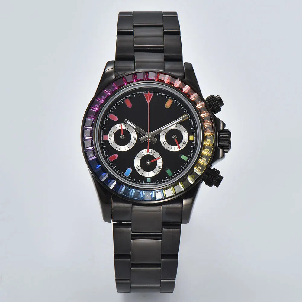 OUMASHI VK63 Luxury Men's Sports Watch with Sapphire Crystal, Stainless Steel, Water Resistant