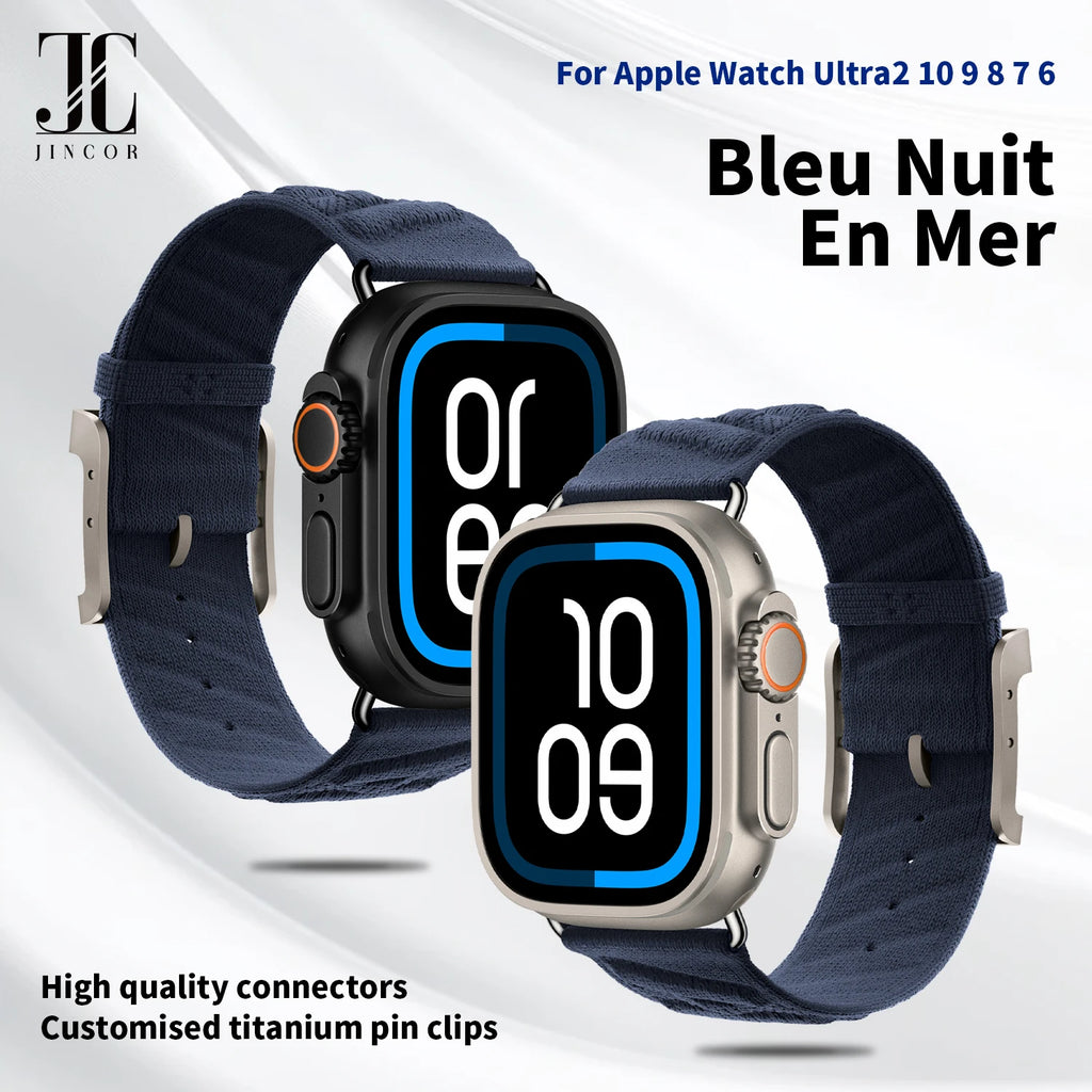 JINCOR Apple Watch Ultra Band | Alpine Loop Nylon Strap | Customised Titanium Pin Clips | 49mm 45mm 44mm