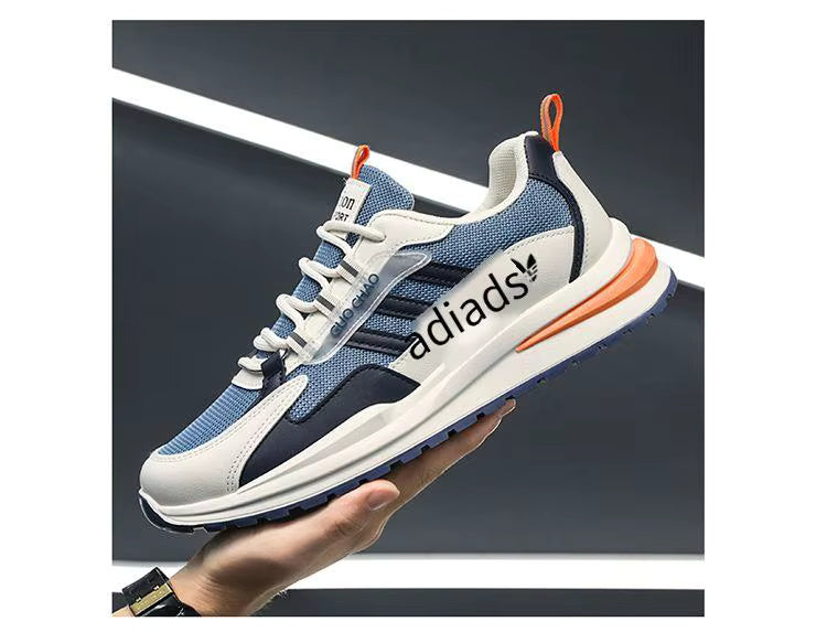 CATBELEE Men's Casual Running Shoes | Air Mesh Breathable Upper | Rubber Outsole | White, Orange & Blue Trainer
