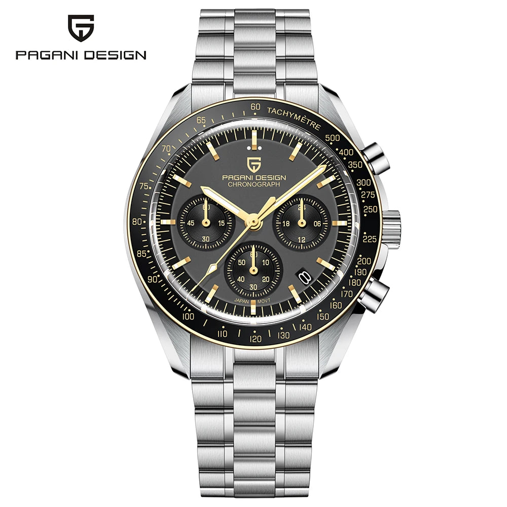 PAGANI DESIGN PD-1701 Quartz Chronograph for Men | Sapphire Crystal | 10Bar (100M) Water Resistant