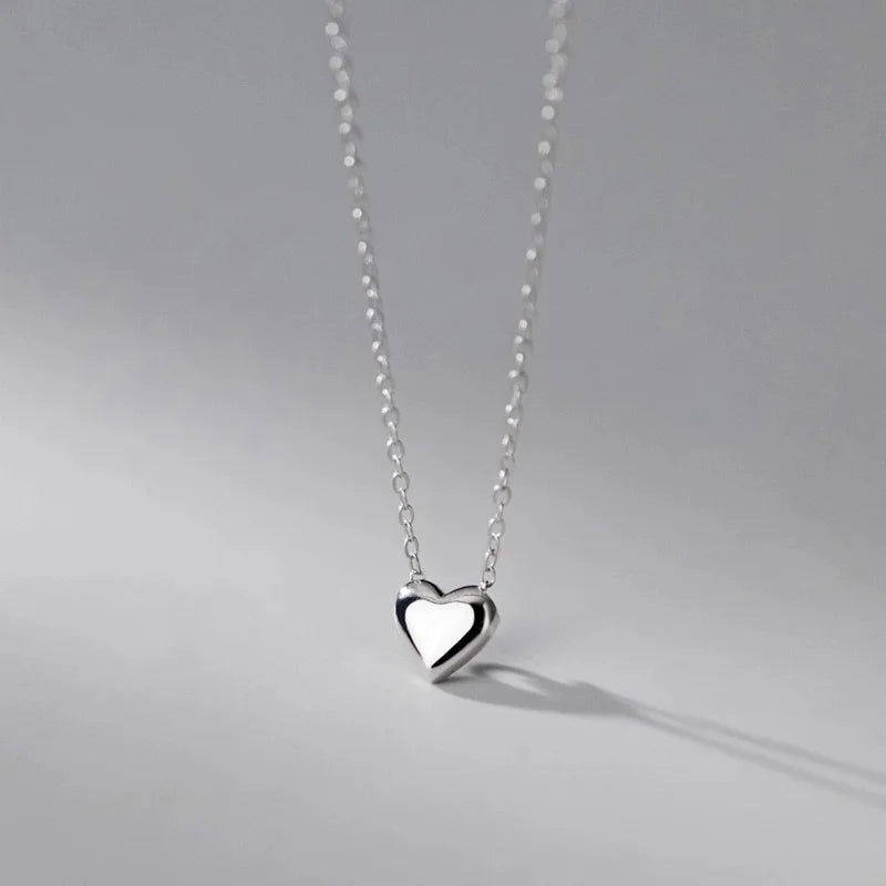 Peri'sBox Women's Minimalist Heart Pendant Necklace | Stainless Steel Link Chain | Anti-Tarnish Trendy Jewellery