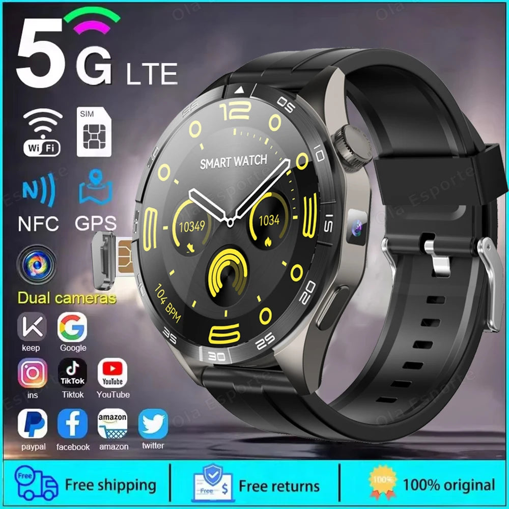 Smartwatch | Android System | Video Calls | Facial Recognition | 4G/5G | SIM Card | GPS | Wi-Fi | Long Battery Life.