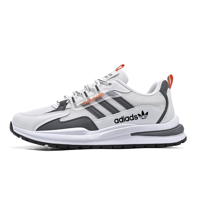CATBELEE Men's Casual Running Shoes | Air Mesh Breathable Upper | Rubber Outsole | White, Orange & Blue Trainer