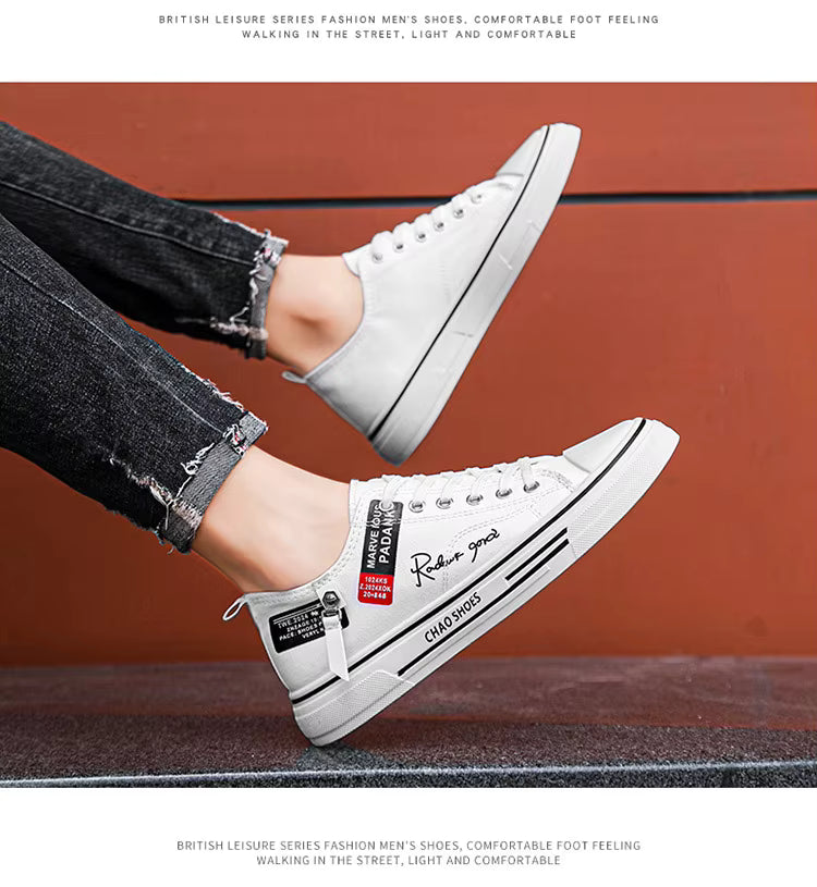 PDMCMS "Chao" Men's Low-Top Canvas Sneaker | Breathable Board Shoe | Lightweight Street Style | True to Size Fit