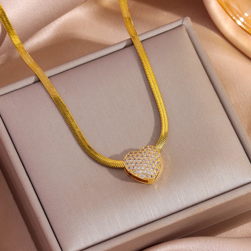 Marisa Minimalist Solitaire Necklace | 18K Gold Plated Stainless Steel Zirconia Pendant | Anti-Tarnish Jewellery