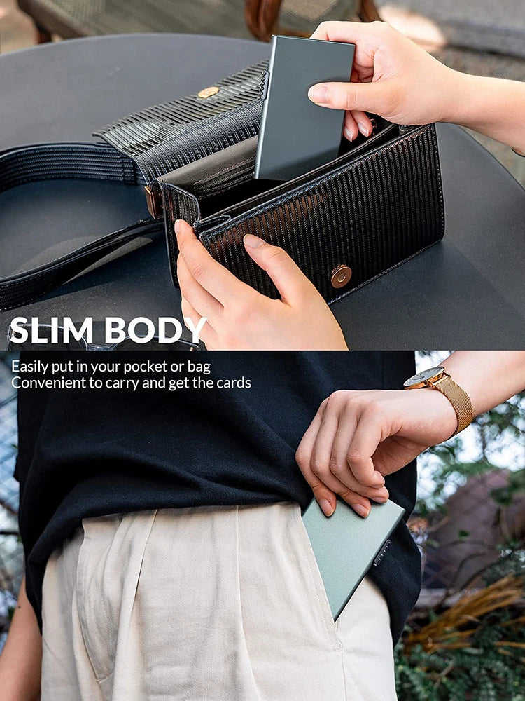 Slim Metal Card Holder Wallet | RFID Blocking Automatic Ejector | Aluminium Alloy Minimalist Design