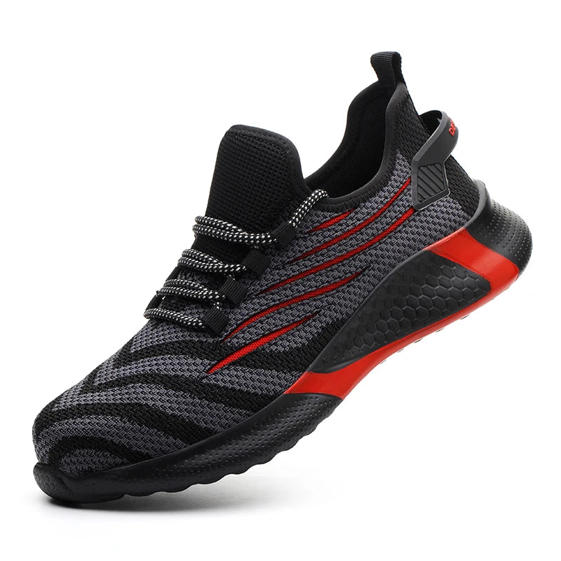 Quanzixuan Ultra-Light Steel Toe Safety Shoes | Kevlar Puncture-Proof | Breathable Mesh Work Sneaker