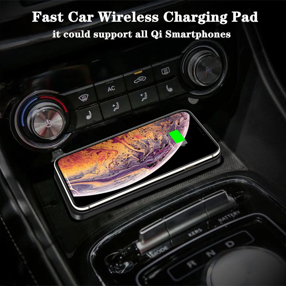 Wireless Car Charger | Anti-slip, anti-overheating, 15W QC Type-C/USB fast charger