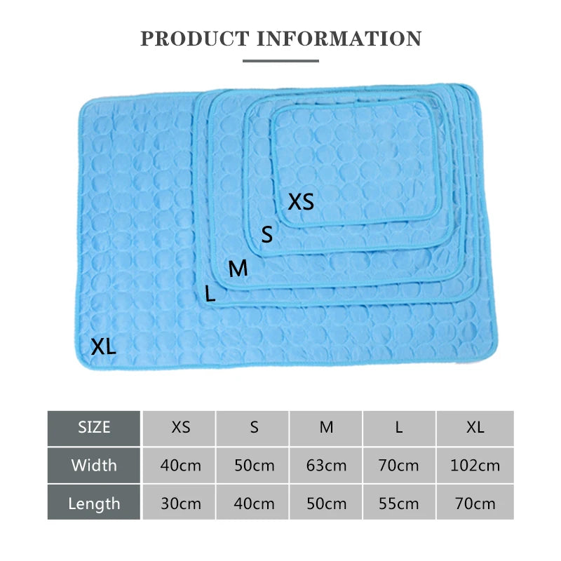 Pet Cooling Mat for Dogs & Cats | Breathable Cold Fabric Pad | Self-Cooling, Hand Washable & Anti-Heat Relief