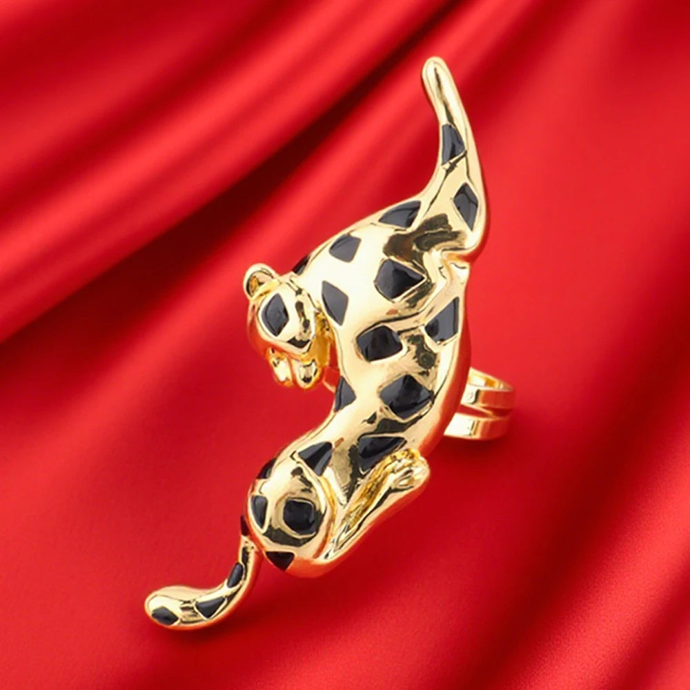 Luxury Leopard 4Pcs Jewellery Set | 24K Vacuum Gold Plated Choker Necklace & Bangle | Nigerian Bridal Statement