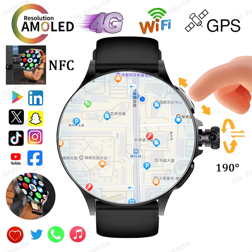 4G/5G Series 8 Ultra Smartwatch – Dual Camera, Wi-Fi, GPS and 1.95" AMOLED Screen