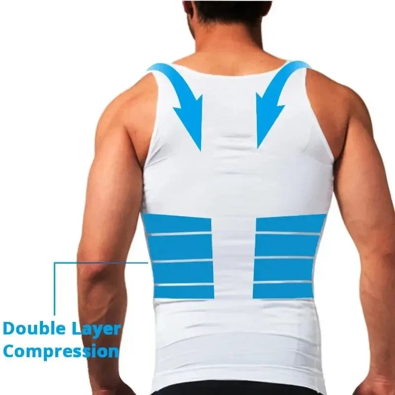 YBFDO Men's Compression Tank Top | Seamless Chest & Tummy Control Shaper | Gynecomastia Vest
