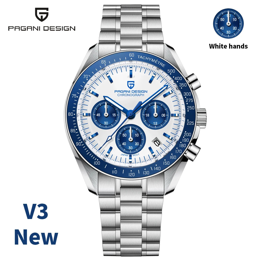 PAGANI DESIGN PD-1701 Quartz Chronograph for Men | Sapphire Crystal | 10Bar (100M) Water Resistant