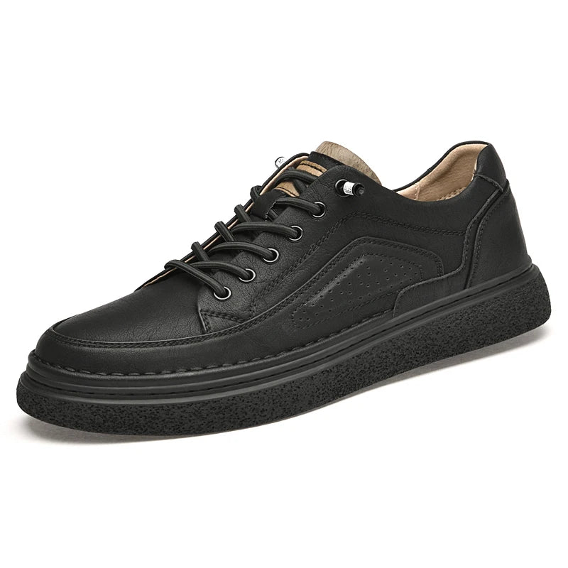 MOGACIILLO Men's Genuine Leather Casual Oxfords | Cow Leather Slip-On Shoe | Breathable & Massage Feature