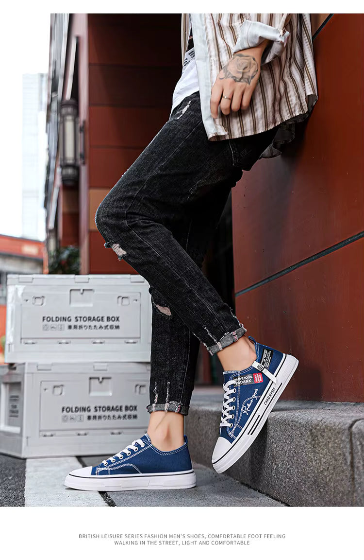 PDMCMS "Chao" Men's Low-Top Canvas Sneaker | Breathable Board Shoe | Lightweight Street Style | True to Size Fit