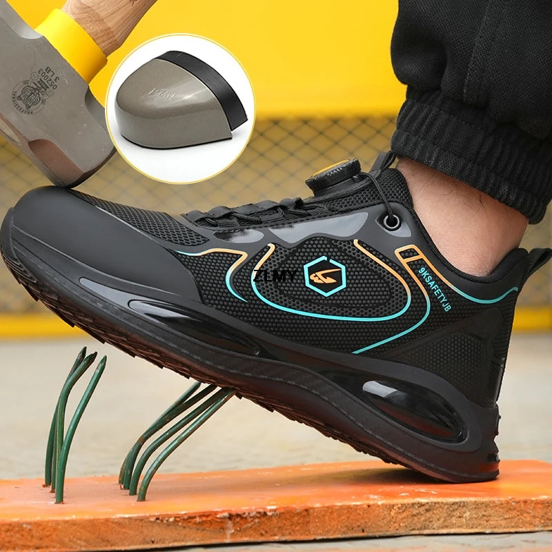 ZLMY "Watershell" Safety Work Boots | Anti-Smash Steel Toe | Anti-Stab | Waterproof | Quick Button Closure