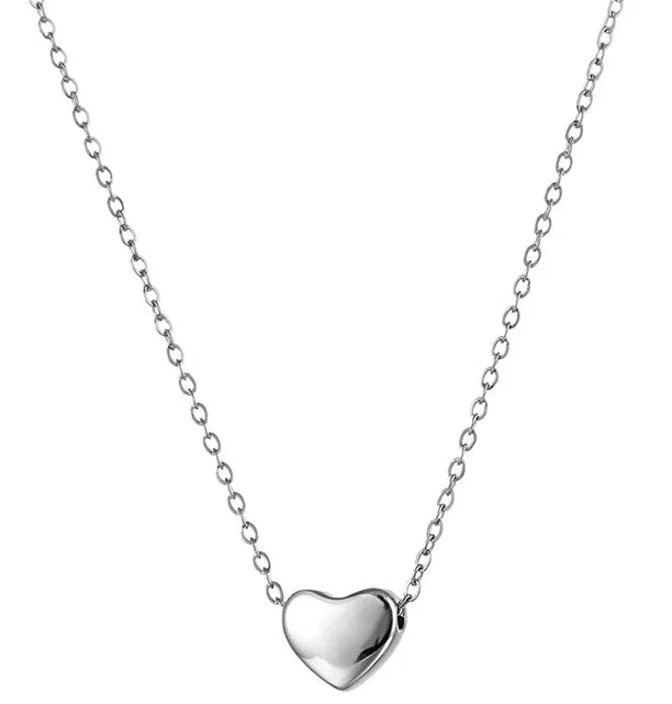 Peri'sBox Women's Minimalist Heart Pendant Necklace | Stainless Steel Link Chain | Anti-Tarnish Trendy Jewellery