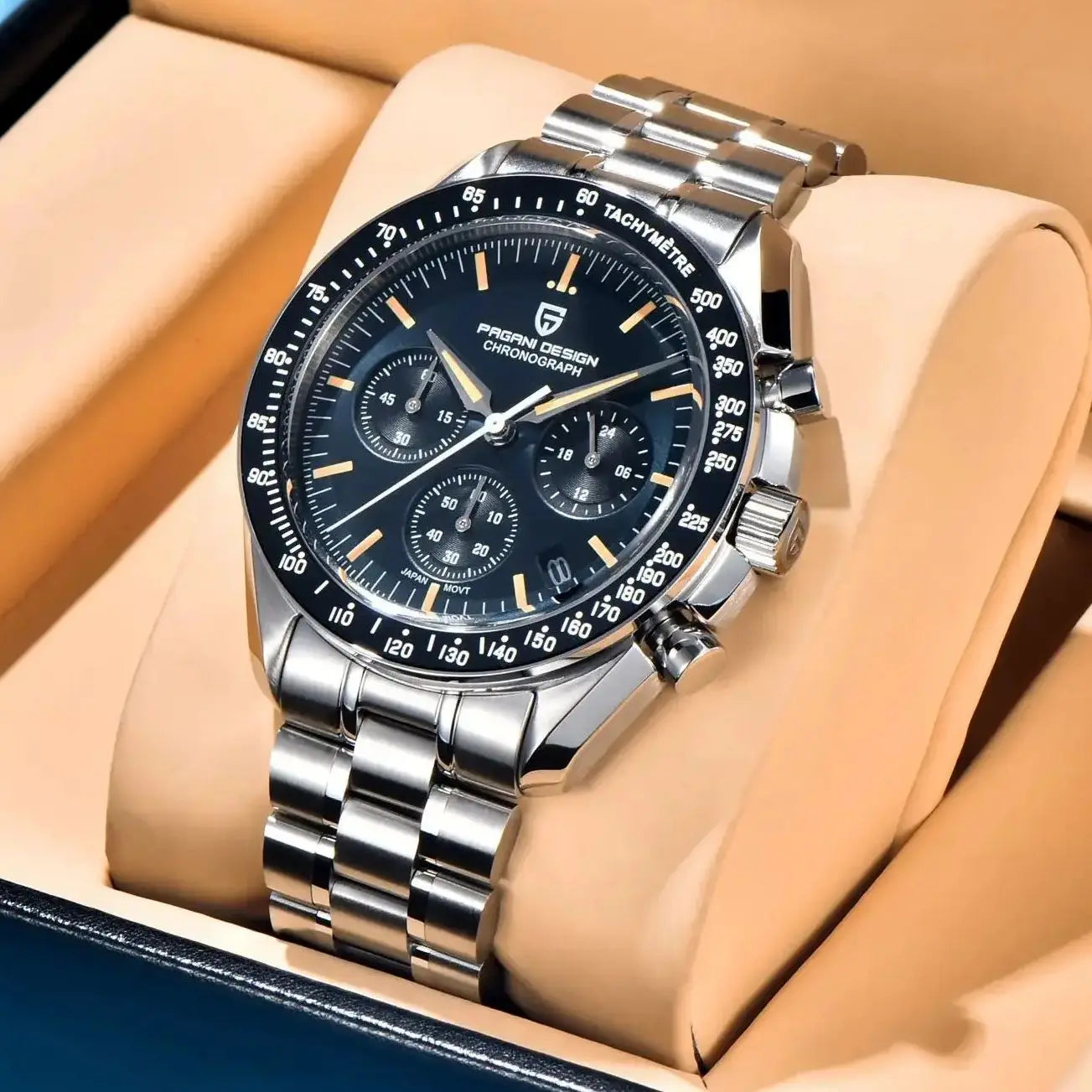 PAGANI DESIGN PD-1701 Quartz Chronograph for Men | Sapphire Crystal | 10Bar (100M) Water Resistant