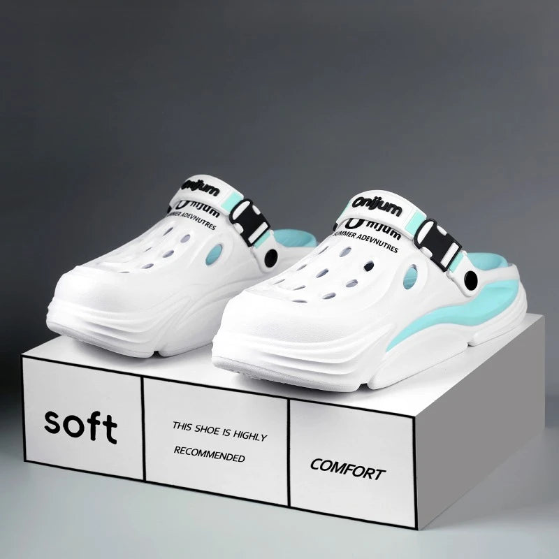 ANNPOTS Men's Tactical EVA Clogs | Adjustable Buckle Strap | Lightweight Summer Slides | Waterproof