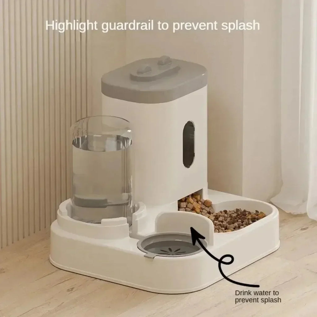 2-in-1 Gravity Pet Feeder & Water Dispenser | Large Capacity Automatic Food Bowl Station for Cats & Small Dogs