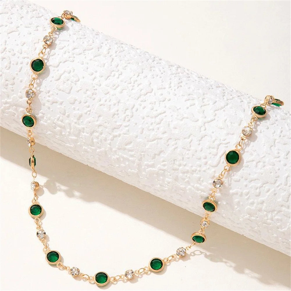MAA-OE Punk Statement Choker Necklace | Geometric Rhinestone Pendant | Gold/Silver Tone Alloy Fashion Jewellery