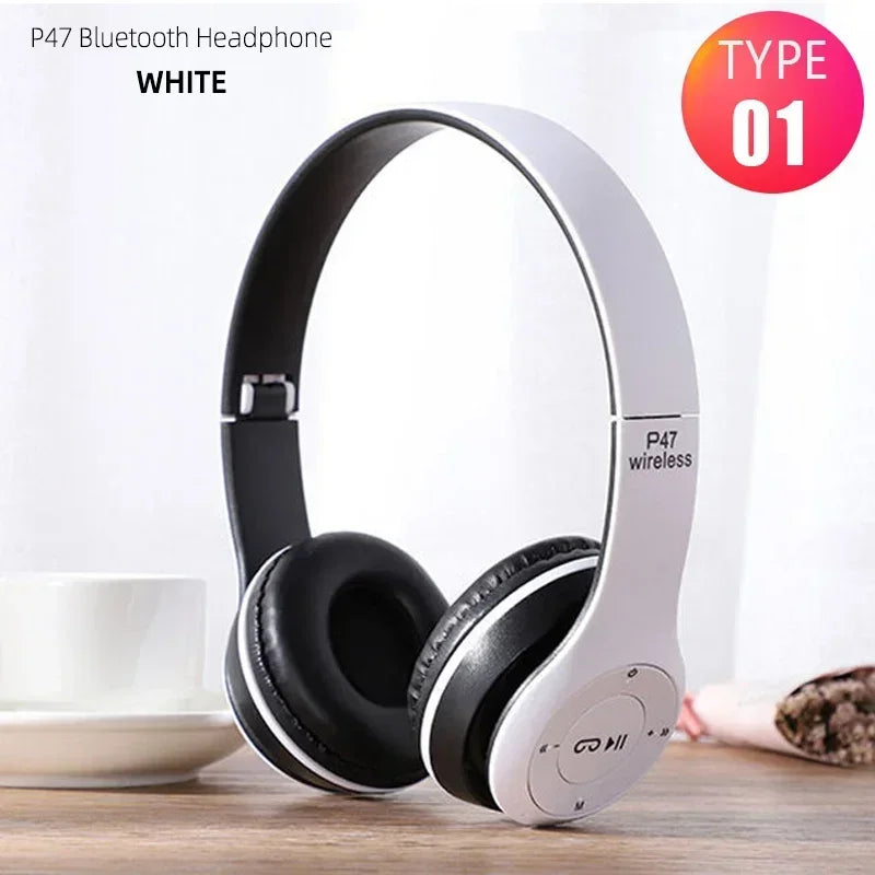P47 Wireless Over-Ear Headphones | Bluetooth 5.0 ANC | Built-in Mic & Volume Control