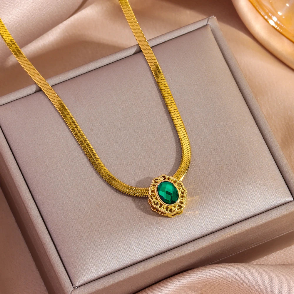 Marisa Minimalist Solitaire Necklace | 18K Gold Plated Stainless Steel Zirconia Pendant | Anti-Tarnish Jewellery