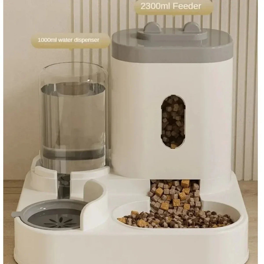 2-in-1 Gravity Pet Feeder & Water Dispenser | Large Capacity Automatic Food Bowl Station for Cats & Small Dogs