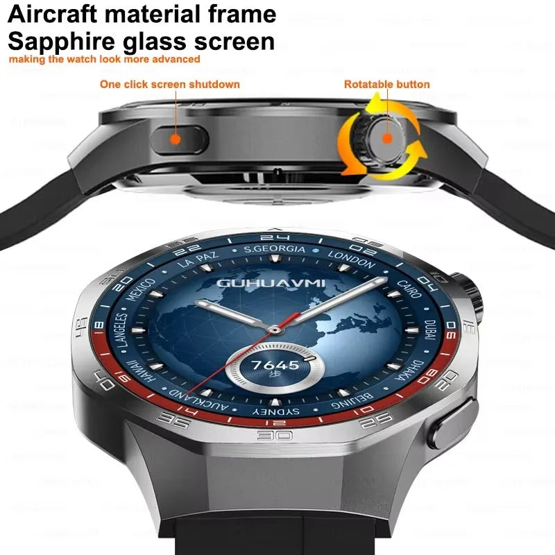 GUHUAVMI GT 5 Pro Smart Watch 2025 NEW | GPS Track & NFC Access | AMOLED Display | Stainless Steel Bracelet