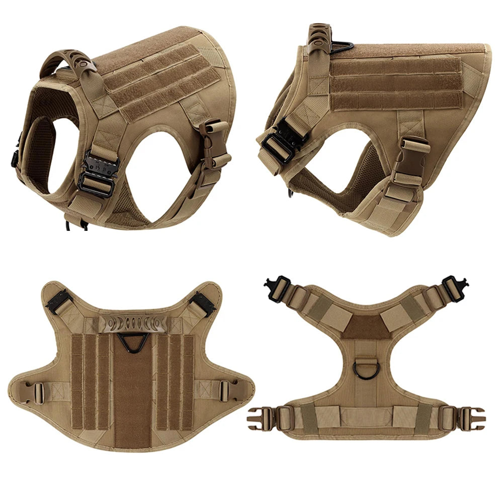 PETRAVEL Tactical Dog Harness Vest | Heavy Duty Nylon, Padded & Quick Release | Working Dog Military Gear