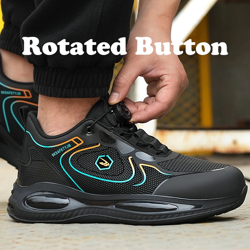ZLMY "Watershell" Safety Work Boots | Anti-Smash Steel Toe | Anti-Stab | Waterproof | Quick Button Closure
