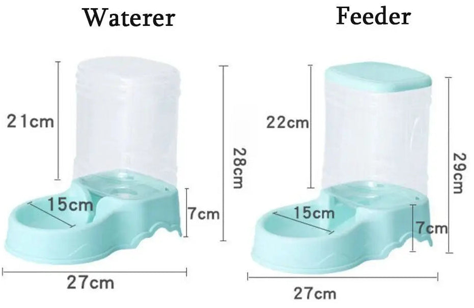 Gravity-Fed Pet Feeder & Waterer | Automatic PP Food Dispenser & Water Bottle | High-Capacity for Cats & Dogs