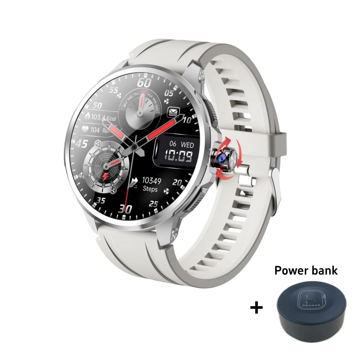 Goldenspike H99 Unisex Smartwatch, 1.95" AMOLED Screen, 190° Rotating Camera, GPS, Wi-Fi, 4G/5G and SIM Card Slot.