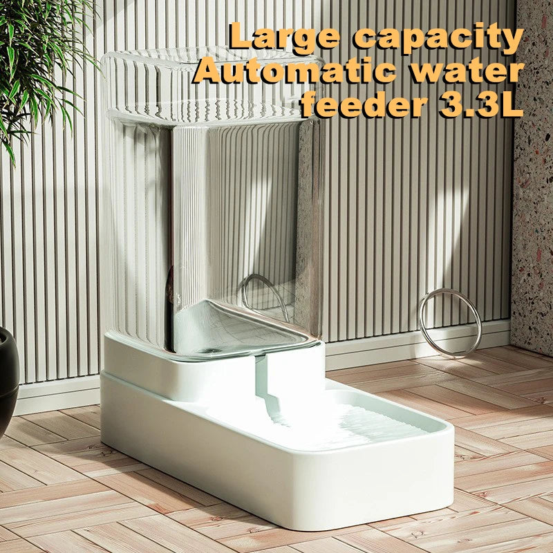 Gravity-Fed Automatic Pet Feeder & Waterer | 3.8L BPA-Free High-Capacity Dispenser with Siphon Anti-Leak System