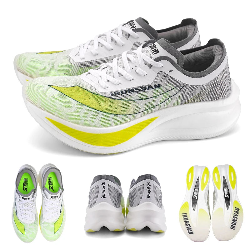 IRUNSVAN 028 Unisex Marathon Running Shoes | ForMotion Stability Tech | Neon Gradient | Air Mesh Breathable