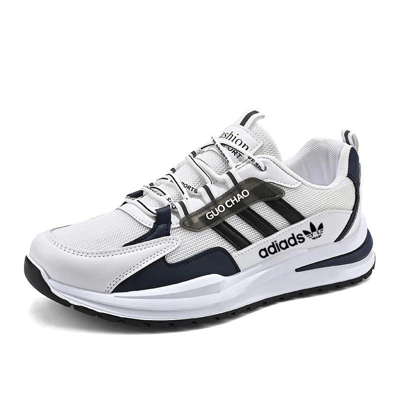 CATBELEE Men's Casual Running Shoes | Air Mesh Breathable Upper | Rubber Outsole | White, Orange & Blue Trainer