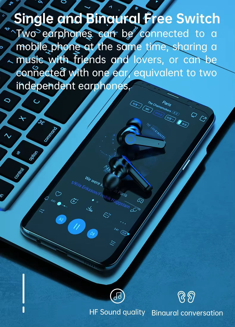 BULIAN M19 TWS Earbuds | 2800mAh Power Bank Case | ANC Bluetooth 5.1 | Touch Control Wireless Headphones