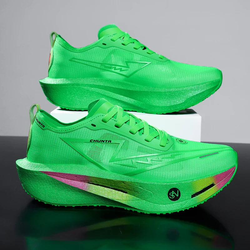 ADMAR CHUNTA Elite Men's Running Shoes | Neon Green Graffiti Sole | Lightweight & Breathable | Spring/Autumn Sneaker