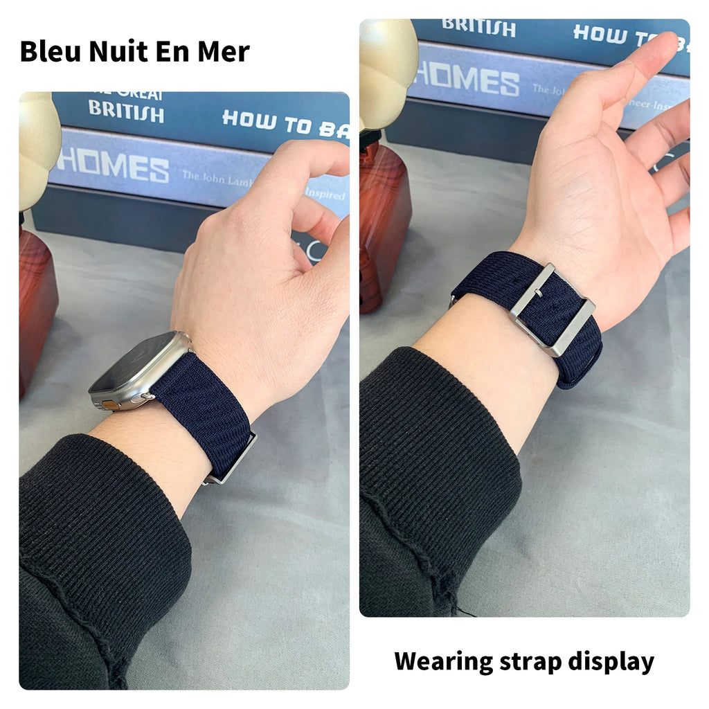 JINCOR Apple Watch Ultra Band | Alpine Loop Nylon Strap | Customised Titanium Pin Clips | 49mm 45mm 44mm